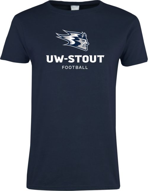 UW Stout Ladies T Shirt Football - ONLINE ONLY
