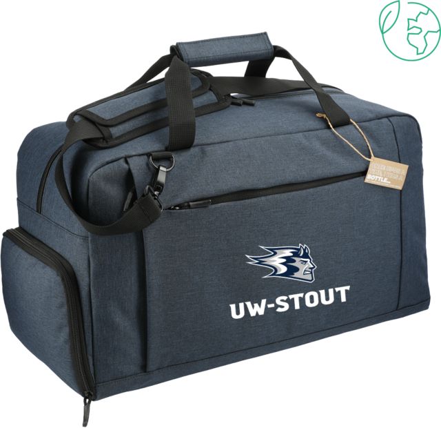 UW Stout Aft Recycled PET 21 Inch Duffel Blaze UW-Stout Lock Up- ONLINE ONLY